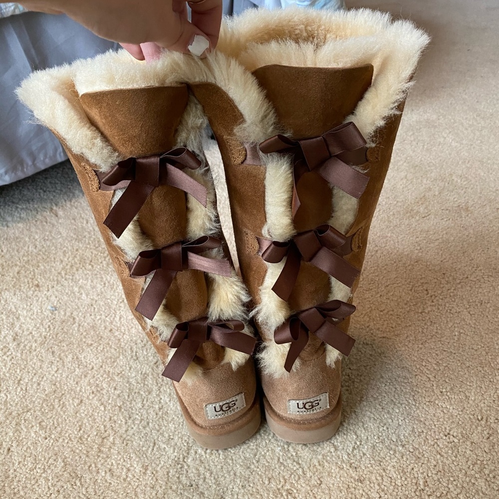 tall UGG boots with bows